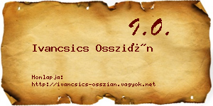 Ivancsics Osszián névjegykártya
