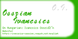 osszian ivancsics business card